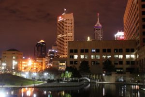 architecture, Art, Bridges, Buildings, Cities, City, Indiana, Indianapolis, Downtown, Graphitis, Night, Offices, Port, Center, Storehouses, Stores, Towers, Usa