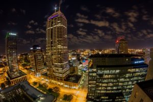 architecture, Art, Bridges, Buildings, Cities, City, Indiana, Indianapolis, Downtown, Graphitis, Night, Offices, Port, Center, Storehouses, Stores, Towers, Usa