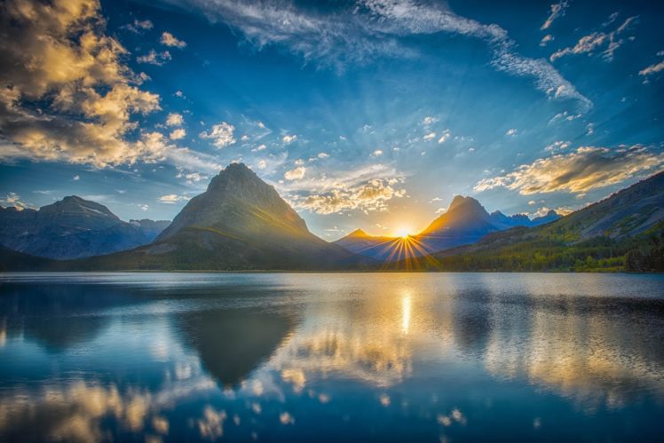 sky, Mountains, Lake, Nature, Landscape, Reflection HD Wallpaper Desktop Background