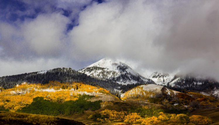 colorado, Fall, Mountain, Forest, Clouds, Autumn HD Wallpaper Desktop Background