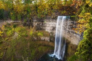 waterfall, Rocks, Trees, Autumn, Nature
