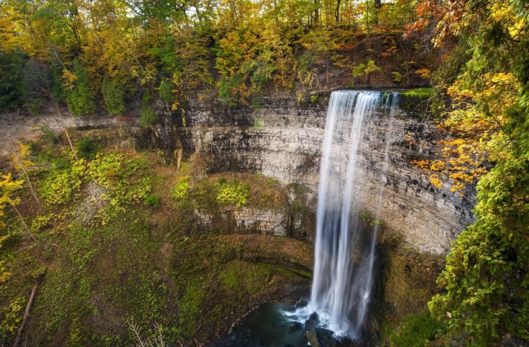 waterfall, Rocks, Trees, Autumn, Nature HD Wallpaper Desktop Background