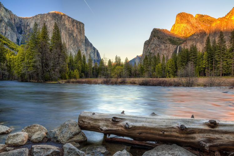 yosemite, National, Park, River, Waterfall, Trees, Landscape HD Wallpaper Desktop Background