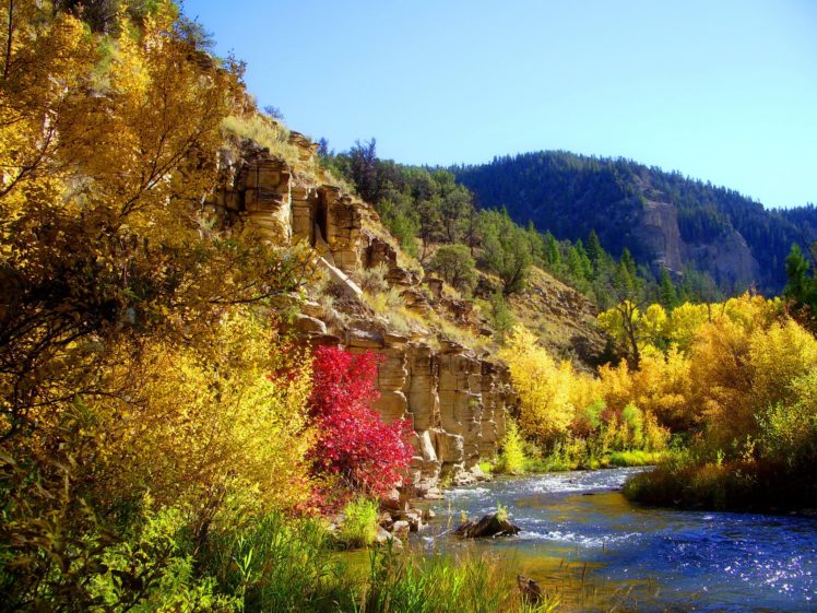 autumn, River, Mountain, Nature HD Wallpaper Desktop Background