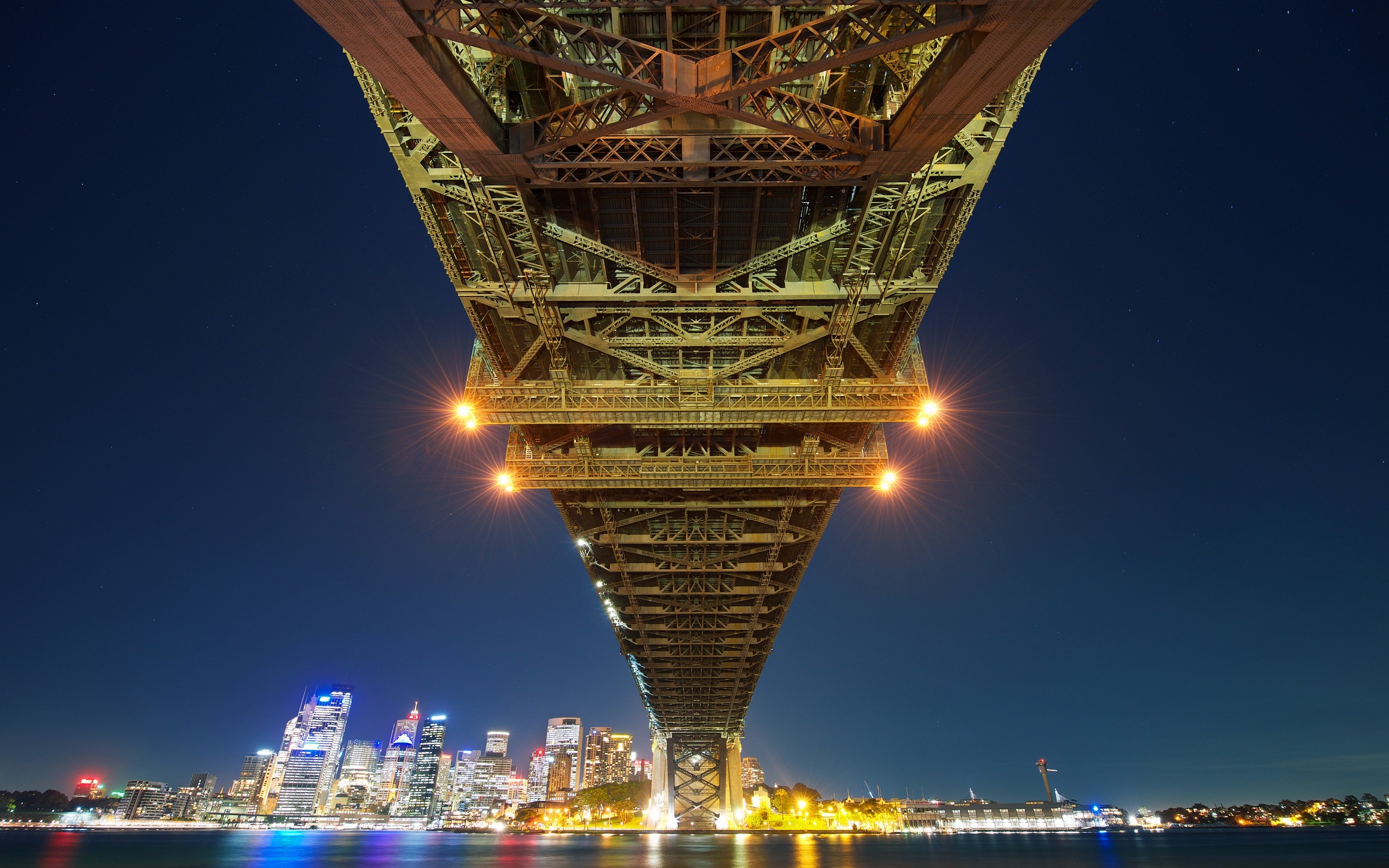 bridge, Sydney, Ocean, Night, Lights, Buildings, Skyscrapers, Cities, Roads Wallpaper