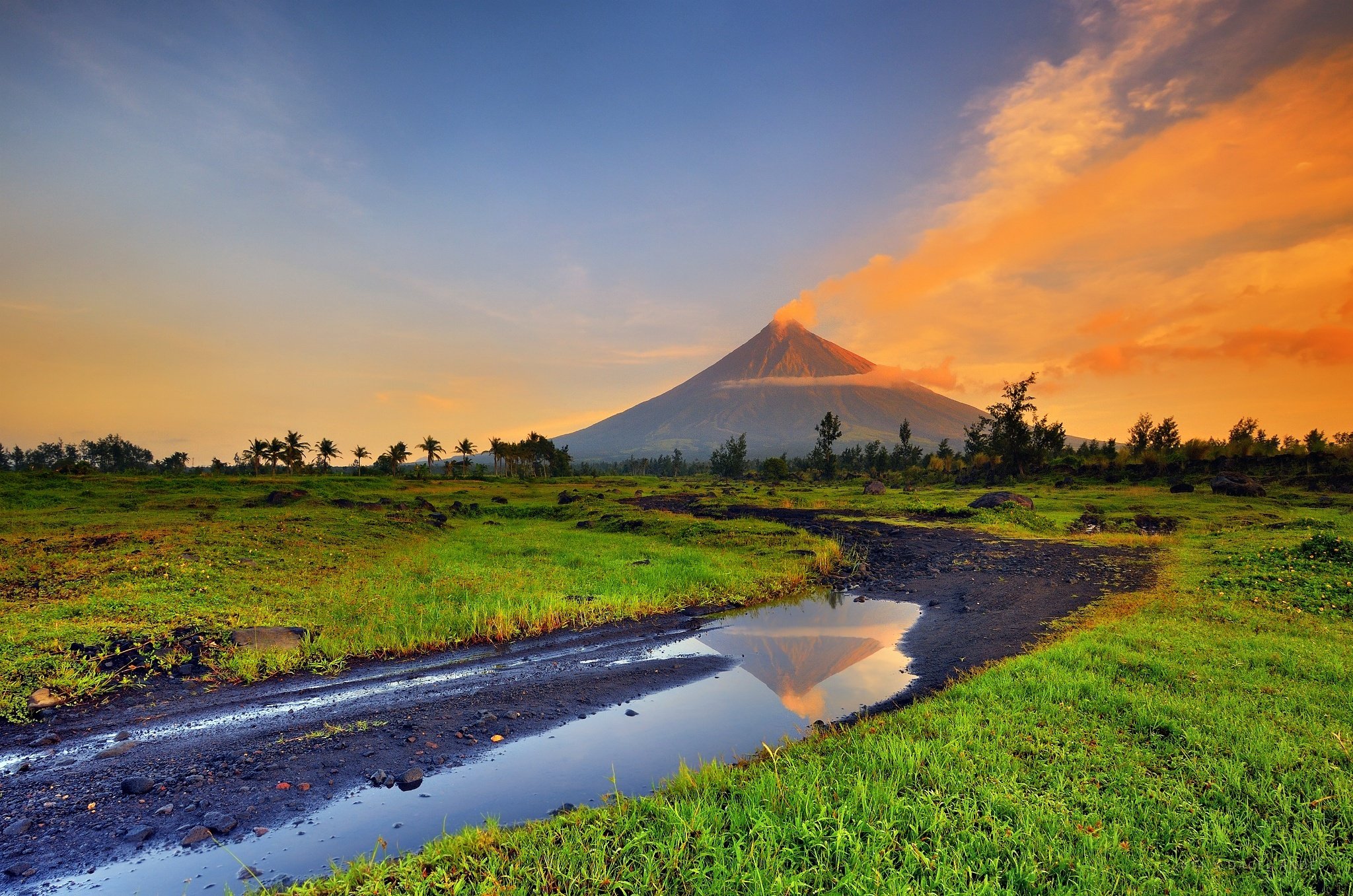 landscape, Mountain, Volcano, Mayon, Park, Volcan, Mayon Wallpaper