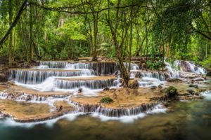 waterfall, Kanjanaburi, Thailand, River, Jungle, Forest