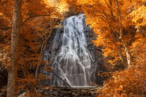 waterfall, Cascade, Forest, Autumn