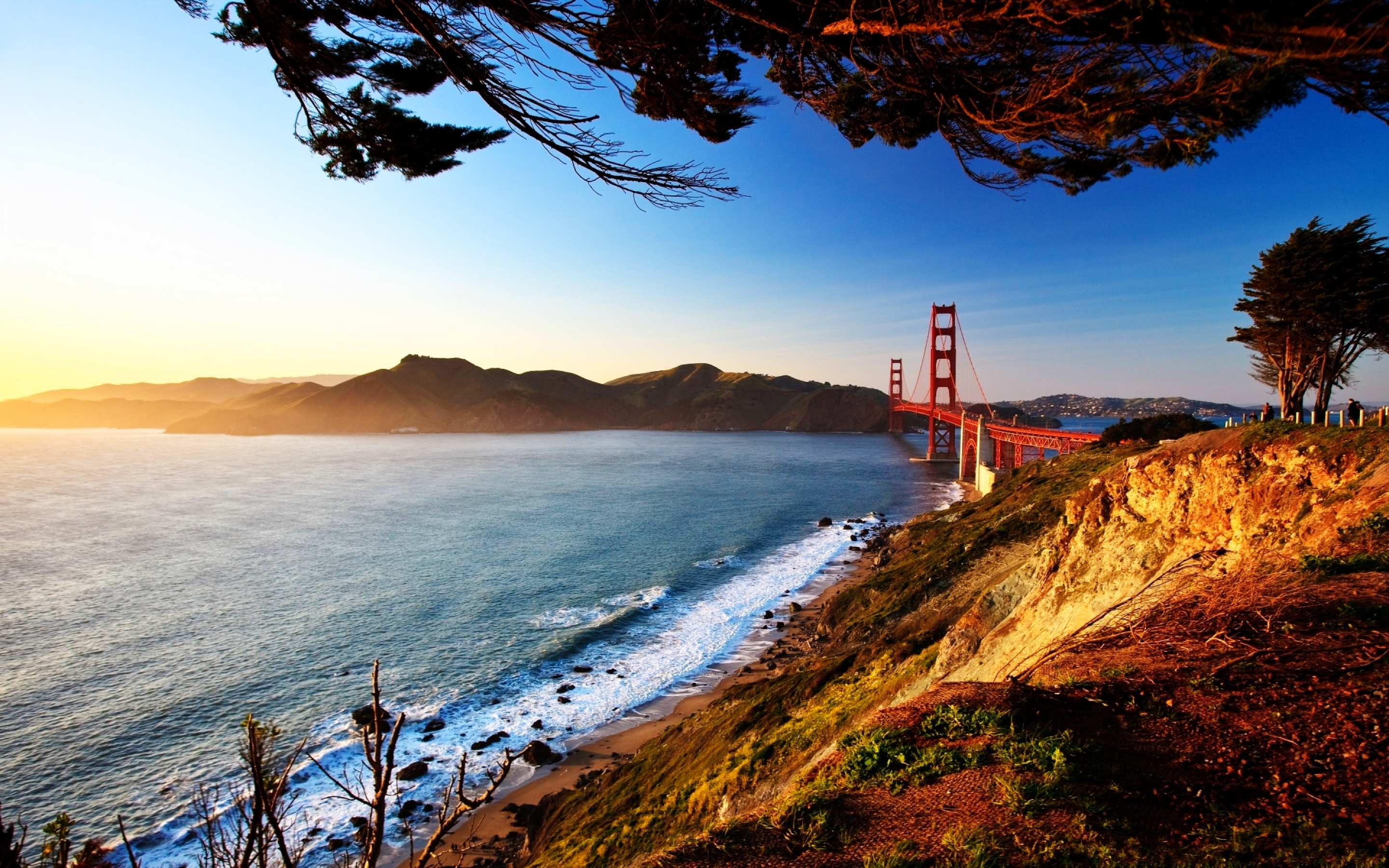 san, Francisco, Bridge, View Wallpaper
