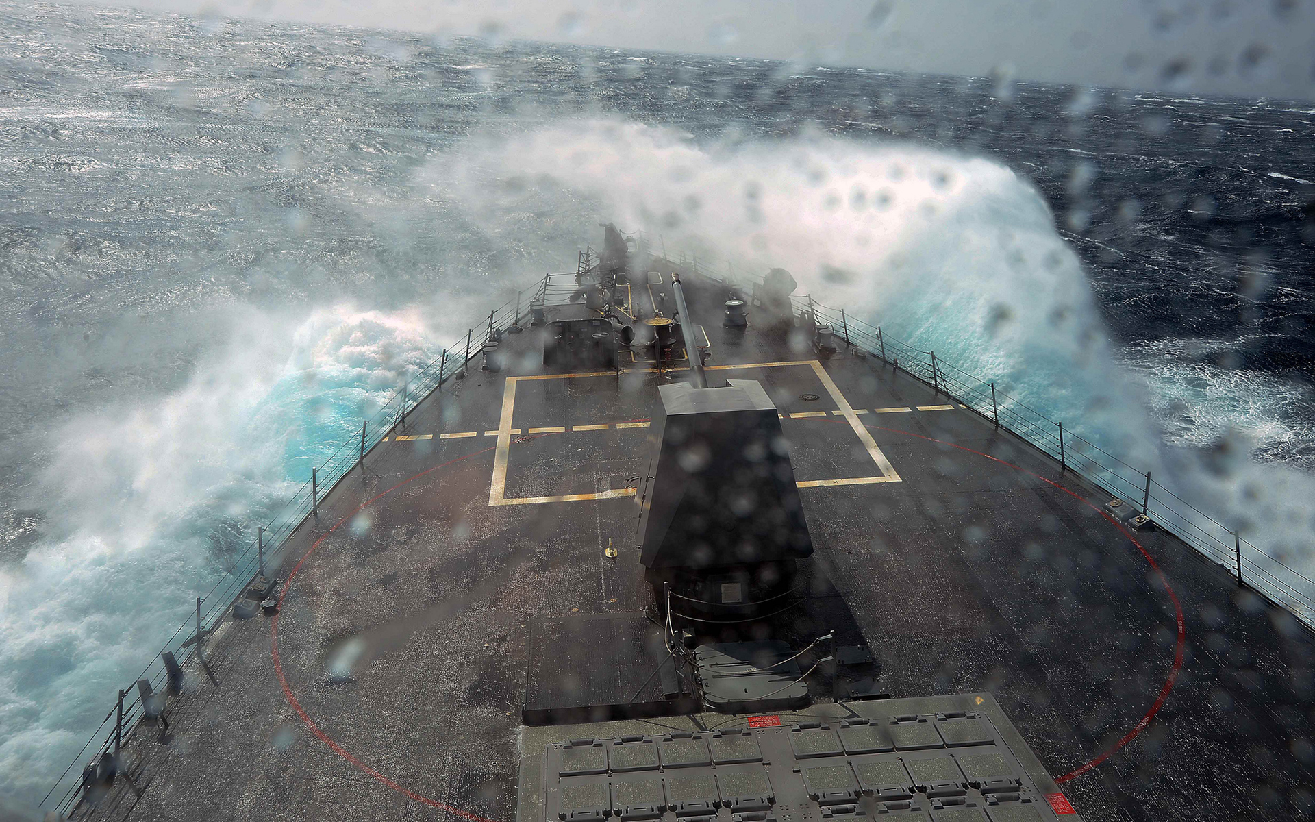 Ship Battleship Ocean Splash Military Glass Window Drops Waves Wallpapers Hd Desktop And Mobile Backgrounds