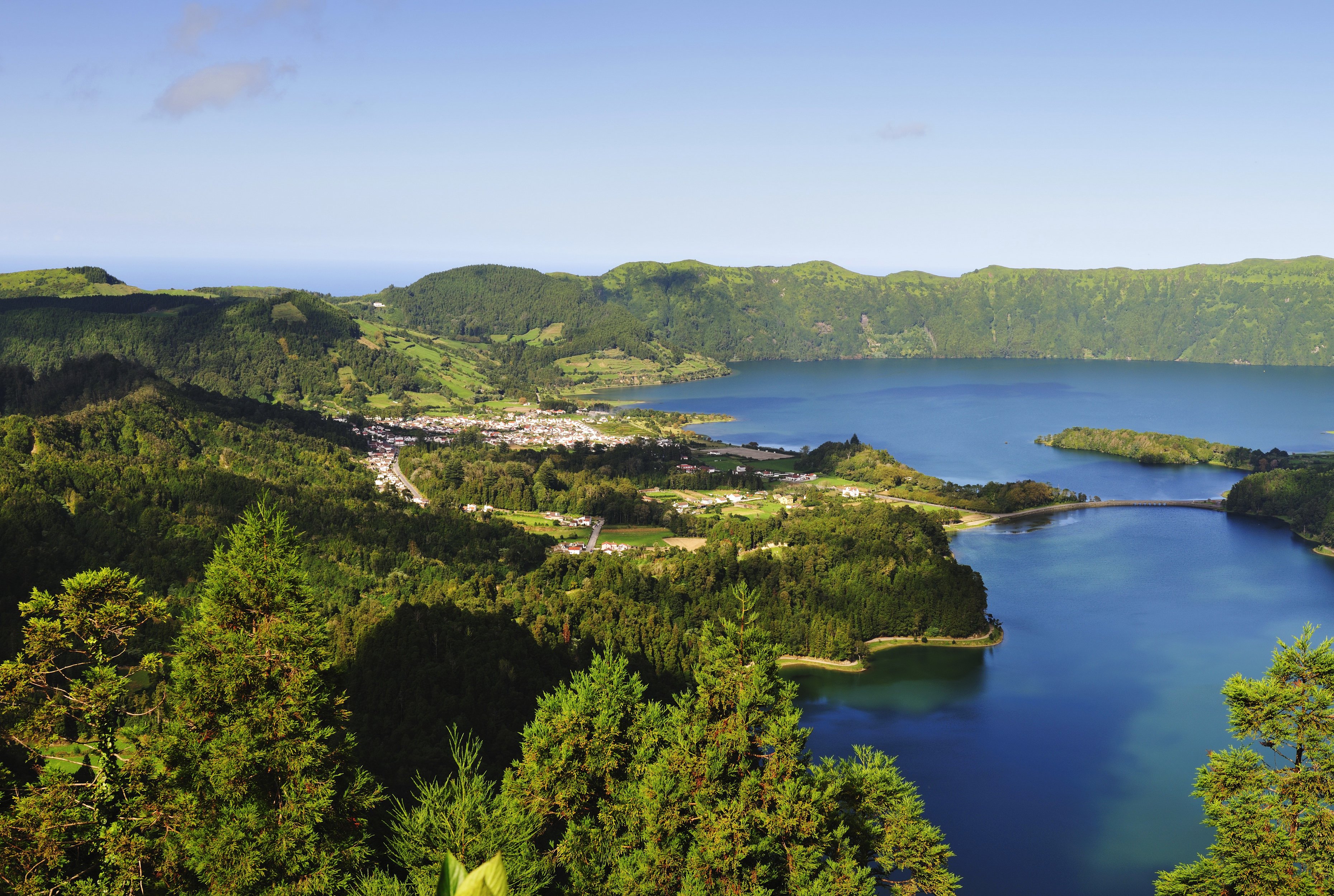 scenery, Portugal, Lake, Forest, Azores, Nature Wallpaper