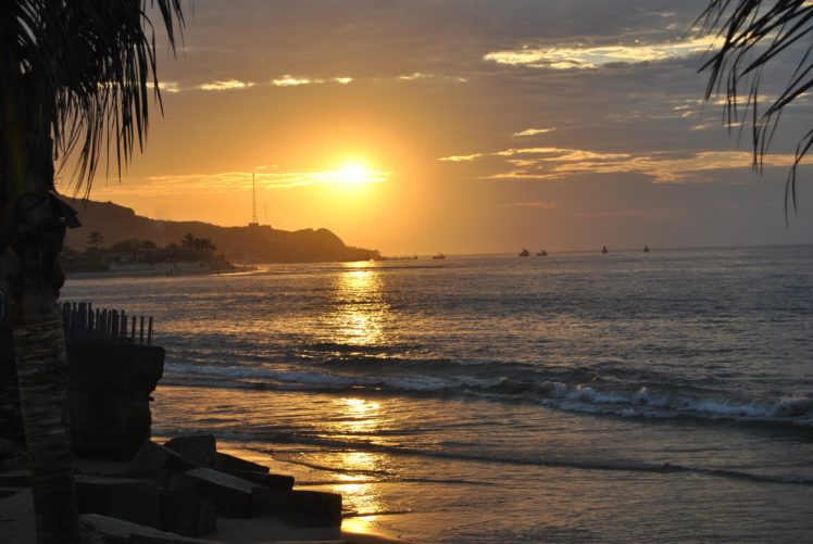 sunrise, And, Sunset, Coast, Sea, Nature HD Wallpaper Desktop Background