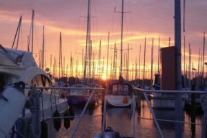 sunset, Holyharbour, Motoryacht, Boa