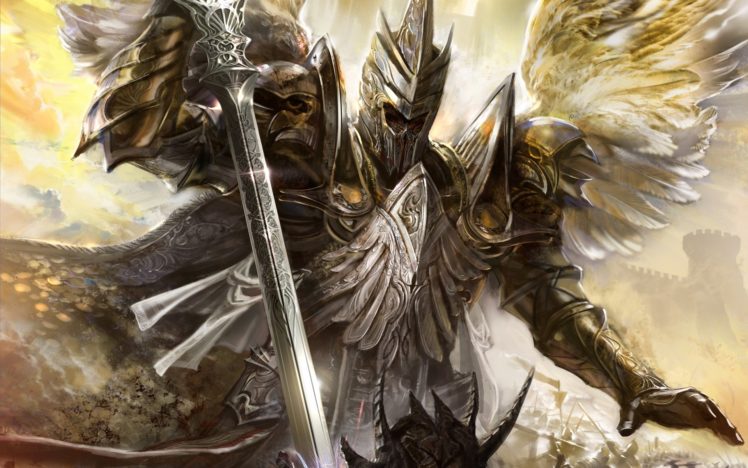 fantasy, Wings, Armor, Strike, Battle, Sword, Angel HD Wallpaper Desktop Background
