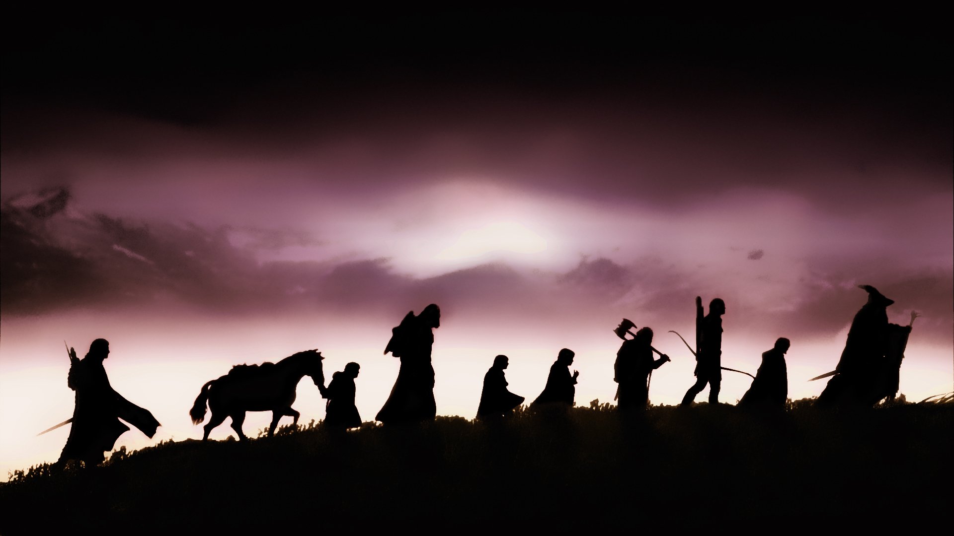lord, Of, The, Rings, Fellowship, Of, The, Ring, Silhouettes, Group, Friend Wallpaper