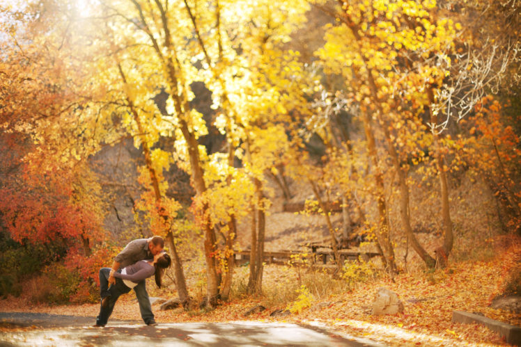 autumn, Trees, Couple, Trees, Forest, Leaves, Fall, Love, Mood, Men, Males, Women, Females, Girls HD Wallpaper Desktop Background