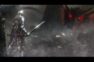 battle, Knight, Weapons, Sword, Warrior, Dragon