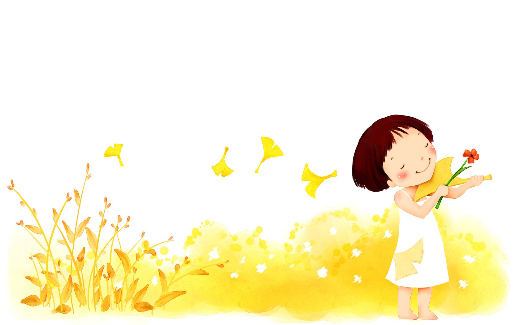 childrenand039s, Wallpaper, Flowers, Girl, Child, Fantasy, Wind, Blush, Music Wallpaper