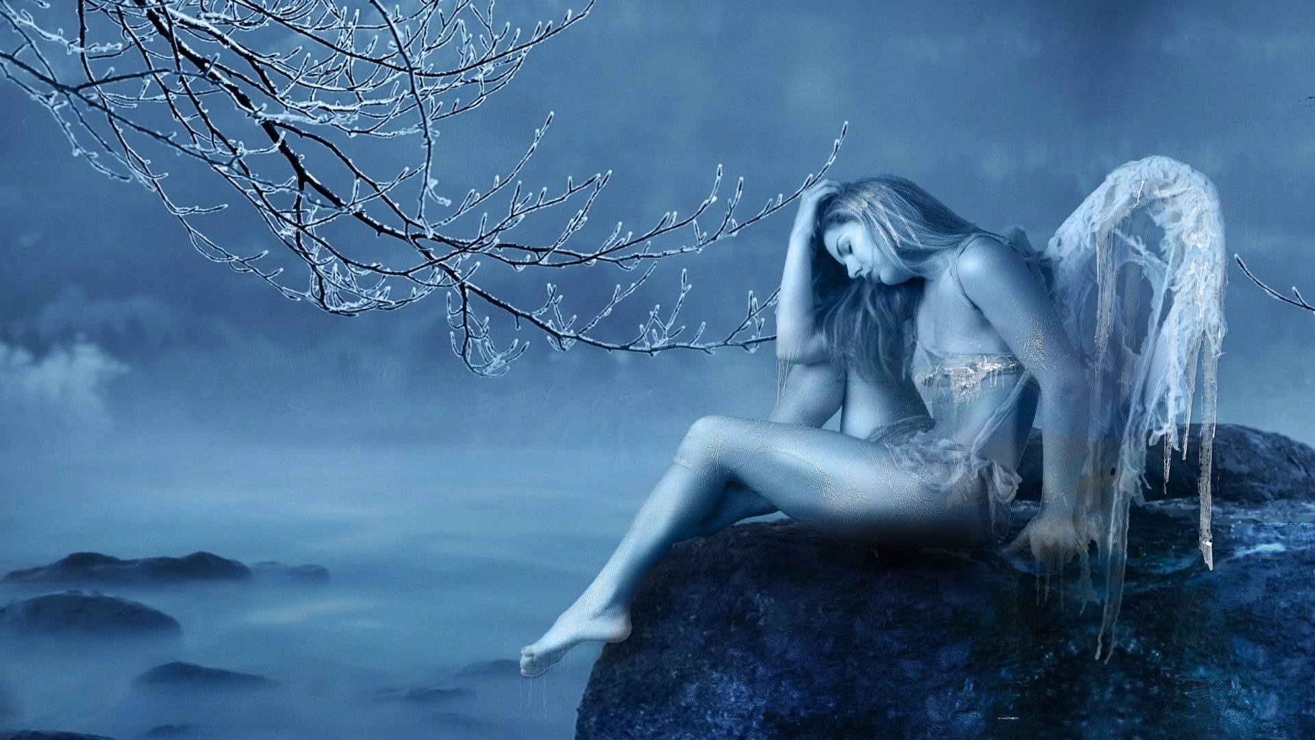 ice, Angel,  , Girl, Cold Wallpaper
