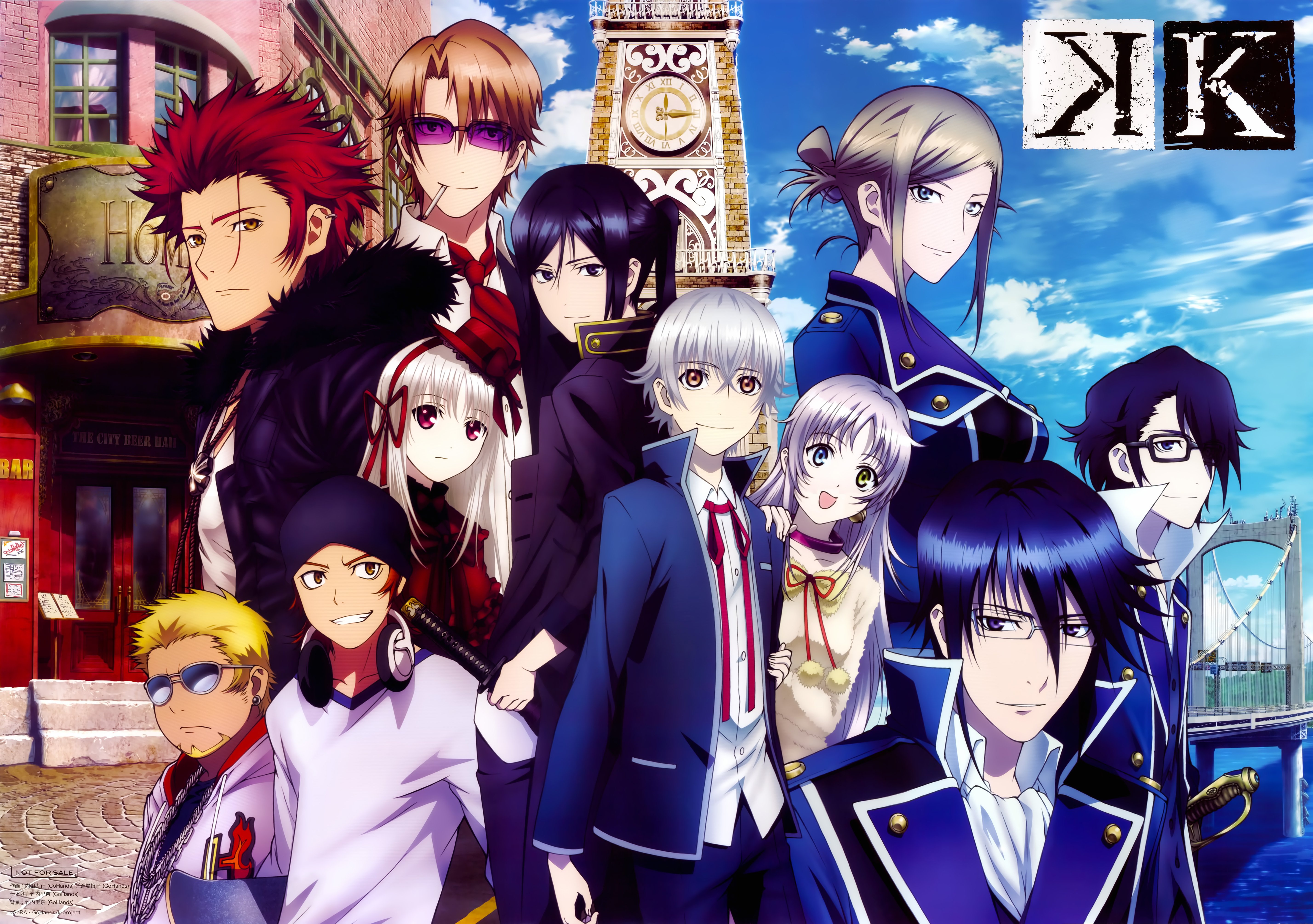 anime, Series, K, Project, Group, Friend, Girls, Guys, Blue, Sky Wallpaper