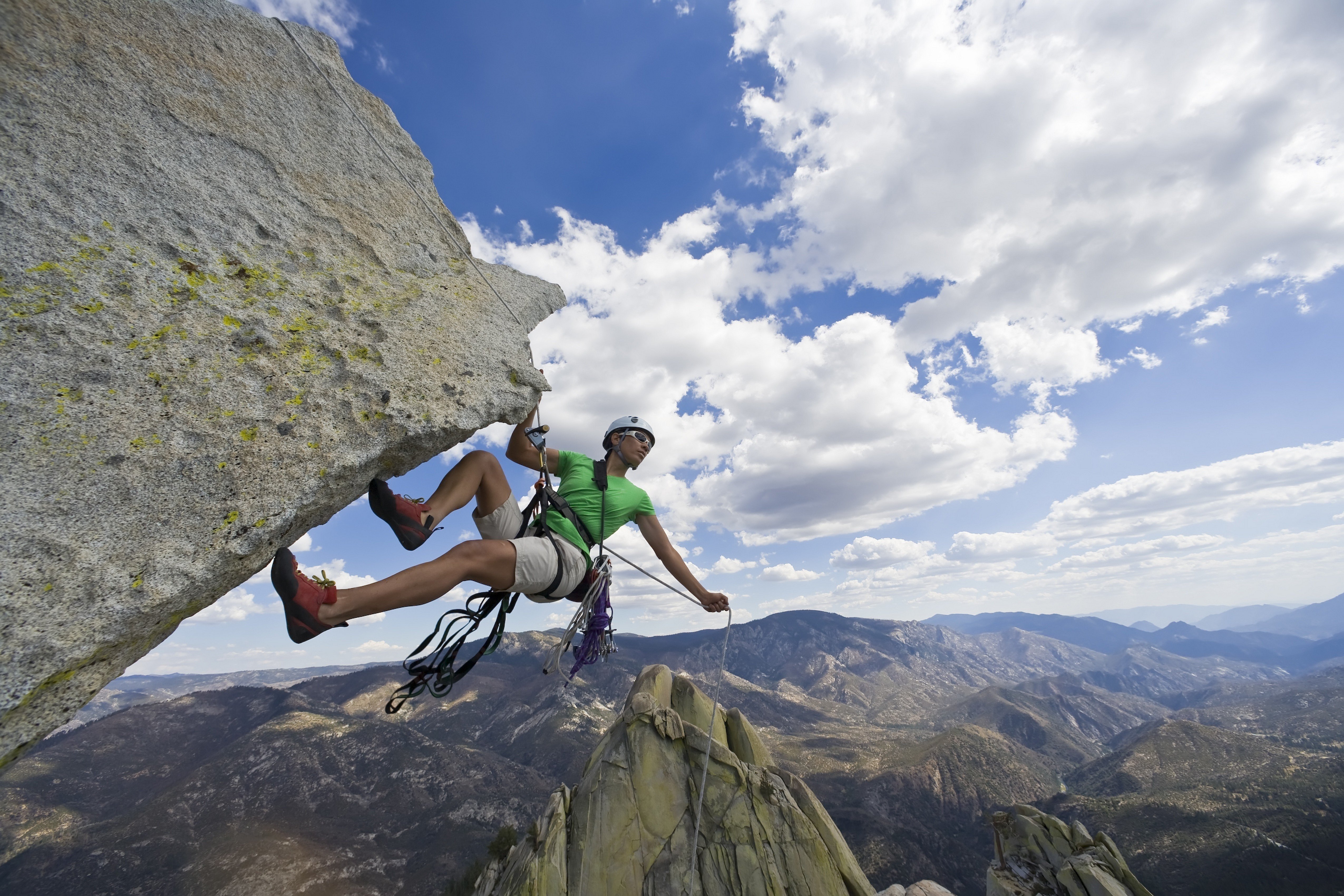 clouds, Sky, Extreme, Rock, Climbing, Guy, Sport, Mountains Wallpaper