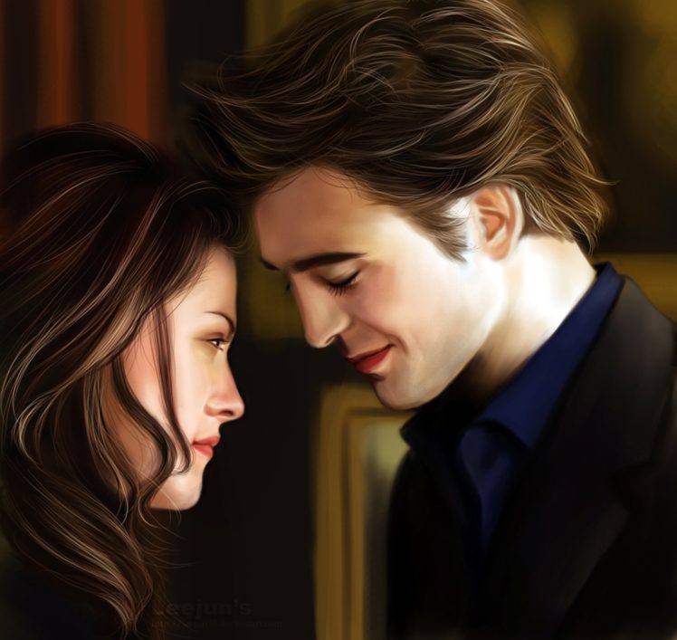 twilight, Edward, Bella, Couple, Love, Forever, Movie, Series, Painting, Art HD Wallpaper Desktop Background
