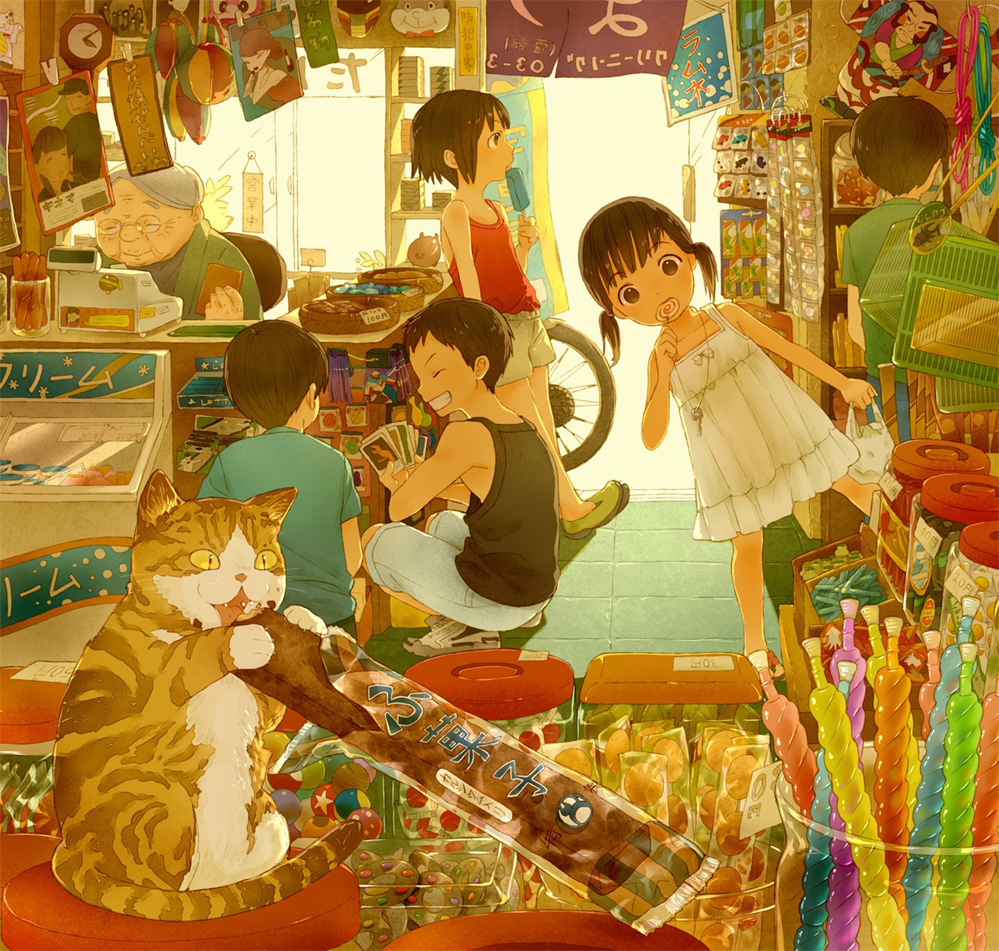 japanese, Candy, Store, Children, Cat, Shop Wallpaper