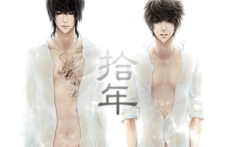 boys, Shirts, White, Characters, Text, Tattoo, Dragon, Water HD Wallpaper Desktop Background