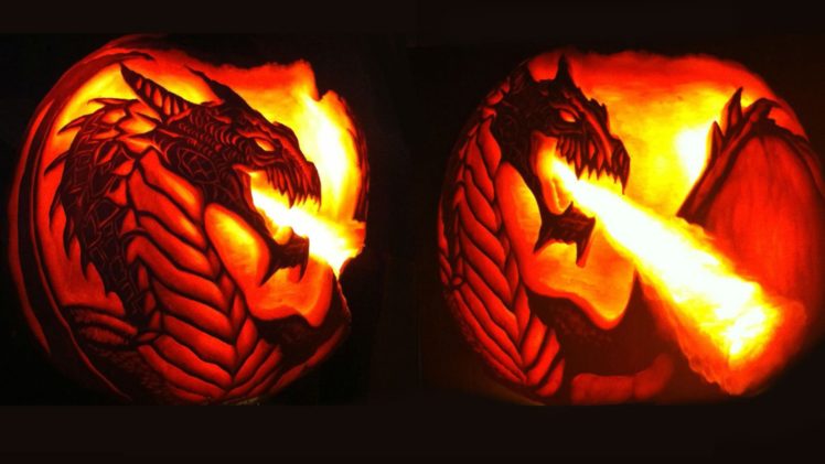 halloween, Fantasy, Fire, Dragon HD Wallpaper Desktop Background