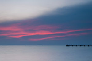 ocean, Sea, Pier, Sunset