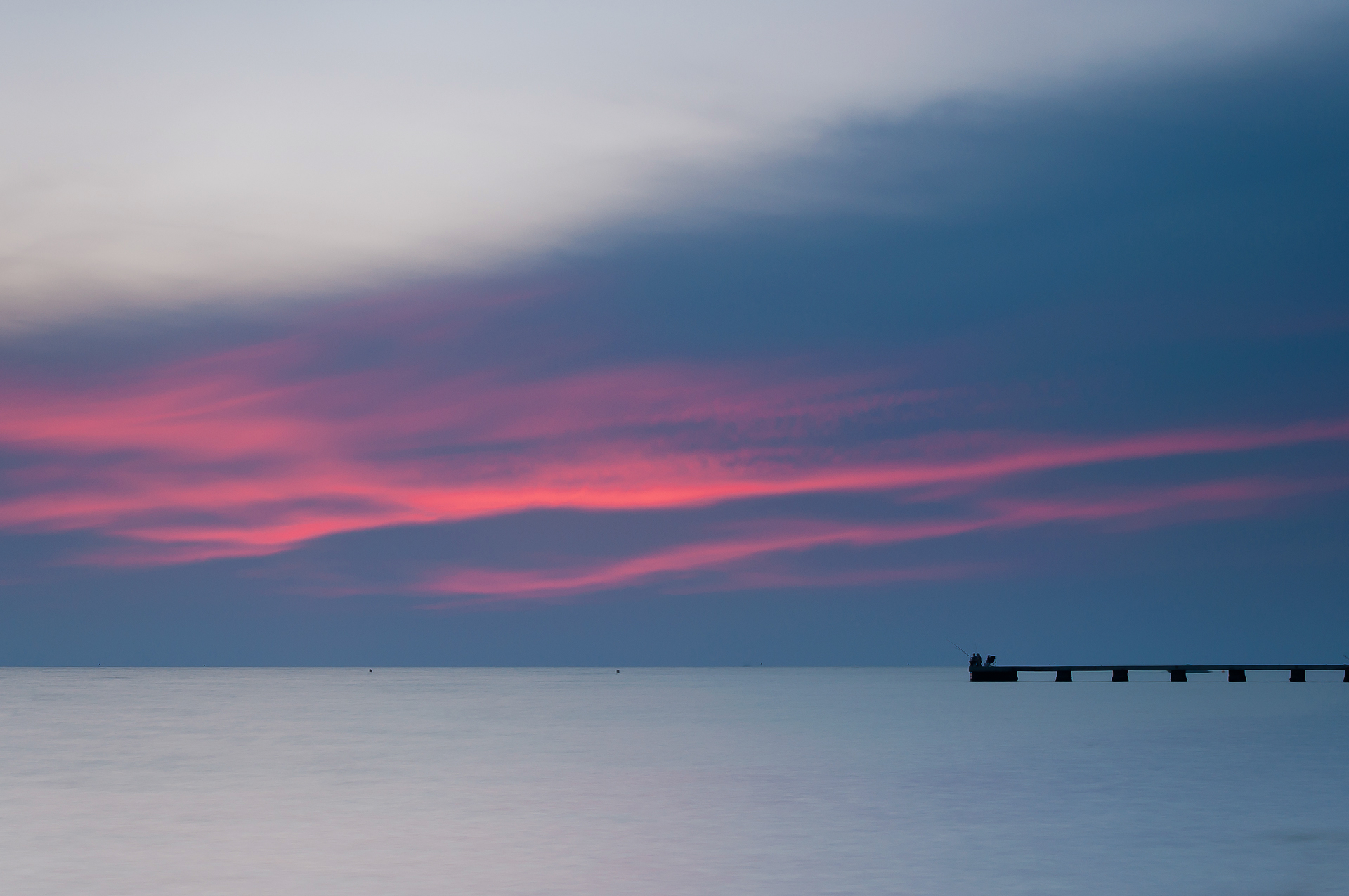 ocean, Sea, Pier, Sunset Wallpaper