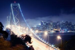 san, Francisco, Night, California, Bay, Bridge, Cities
