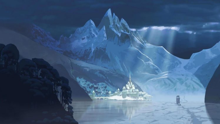 erendell, Cold, Heart, Disney, Winter, Mountains, Castle, Harbor HD Wallpaper Desktop Background
