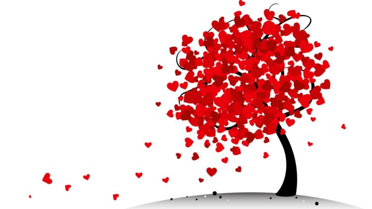abstraction, Love, Tree, Heart, Valentine, Heart, St, Foliage HD Wallpaper Desktop Background
