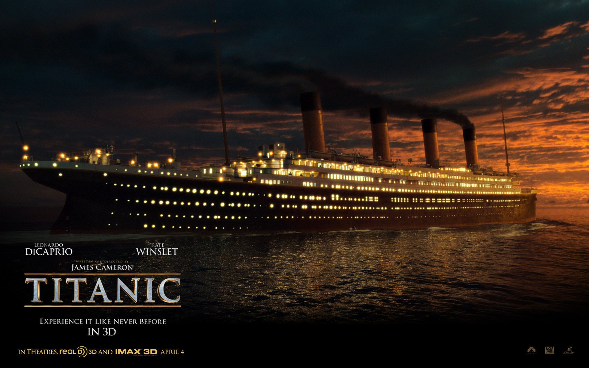 titanic, Ship, Night, Sea, Light Wallpaper