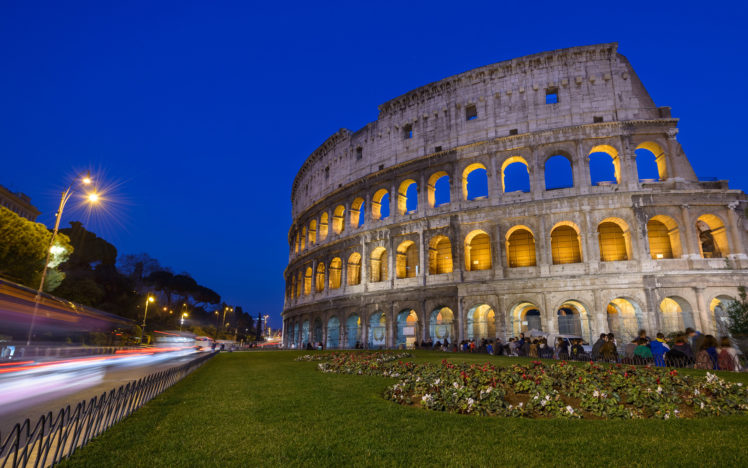 colosseum, Rome, Night, Timelapse HD Wallpaper Desktop Background