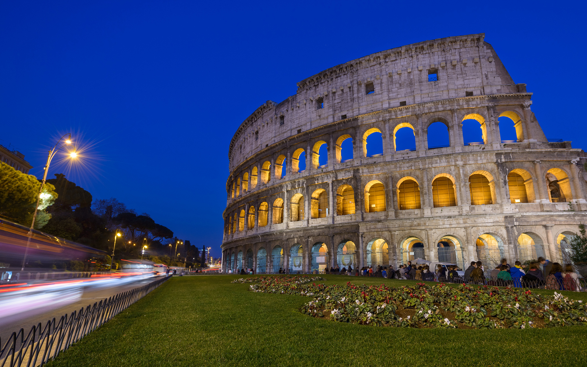 colosseum, Rome, Night, Timelapse Wallpaper