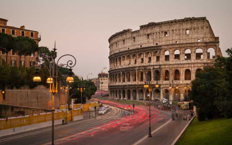 colosseum, Rome, Street, Timelapse HD Wallpaper Desktop Background