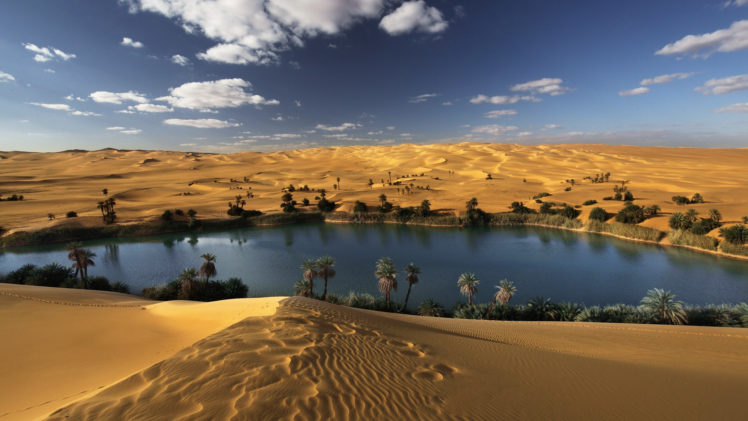 desert, Oasis, Water, Landscape, Cgi, 3d HD Wallpaper Desktop Background