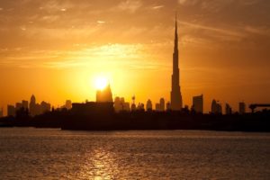 dubai, Burj, Dubai, Buildings, Skyscrapers, Sunlight, Sunset