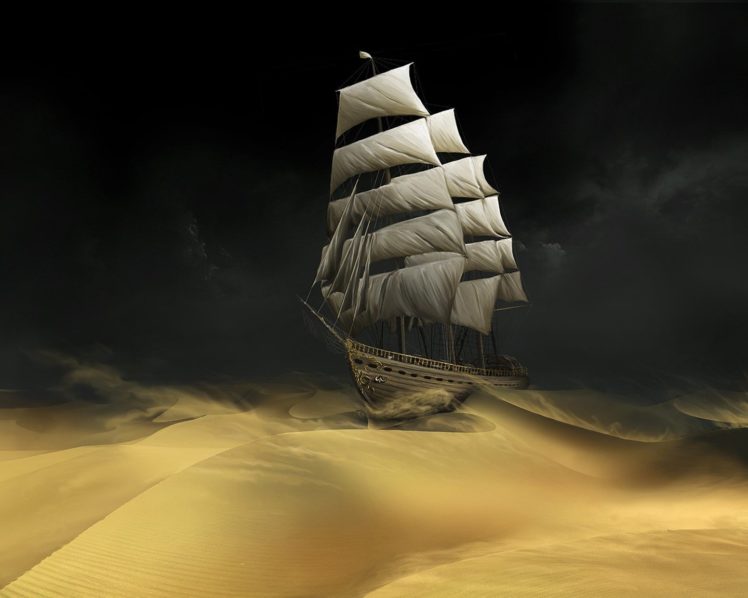 sand, Ship, Desert HD Wallpaper Desktop Background