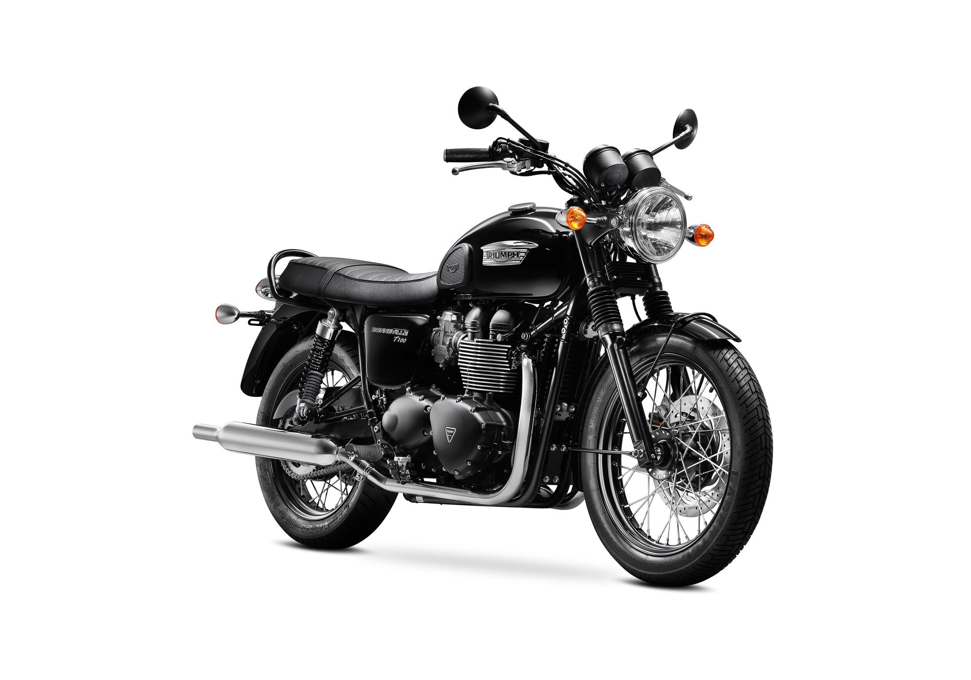 2015, Triumph, Bonneville, T100, Black Wallpaper