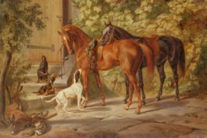hunting, Season horses, Dogs, Animal, Painting, Art