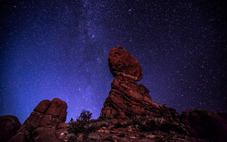 stars, Night, Rocks, Stones, Mountains HD Wallpaper Desktop Background