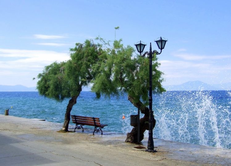 afissos, Pilion, Greece, Ocean, Sea, Waves HD Wallpaper Desktop Background