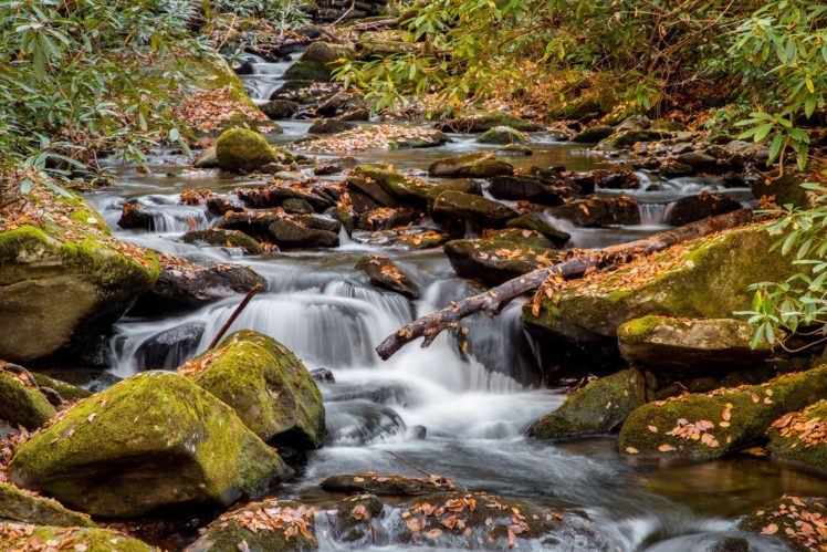 smoky, Mountains, National, Parc, Tennessee, Autumn, River, Waterfall HD Wallpaper Desktop Background