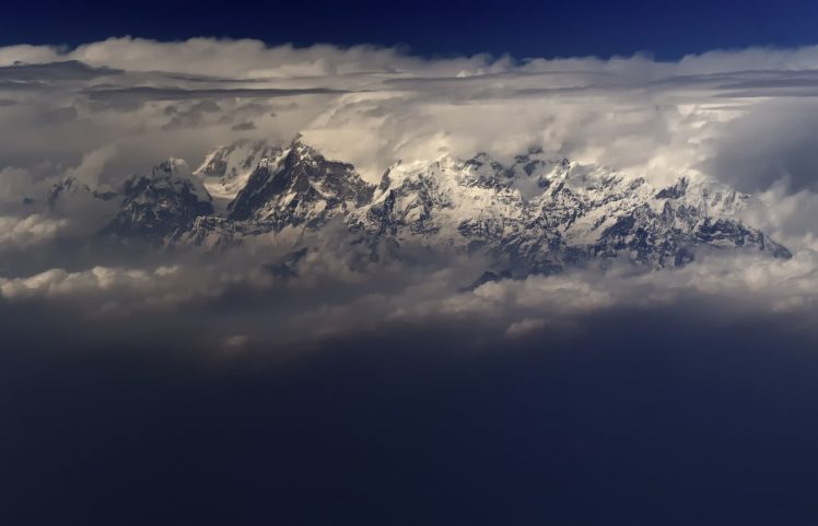 clouds, Sky, Mountains, Snow HD Wallpaper Desktop Background
