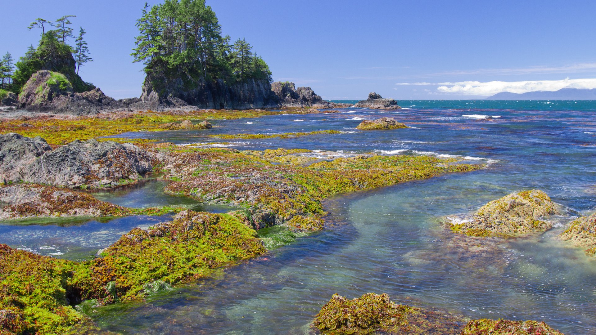 sea, Rocks, Sky, Blue, Nature Wallpaper