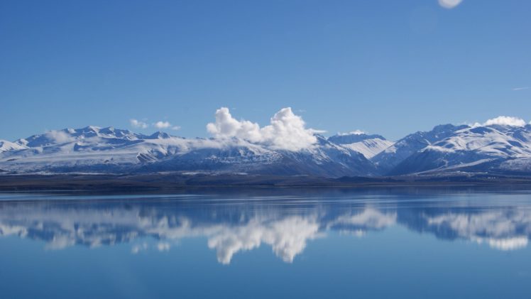 lake, Mountains, Clouds, Sky, Blue HD Wallpaper Desktop Background