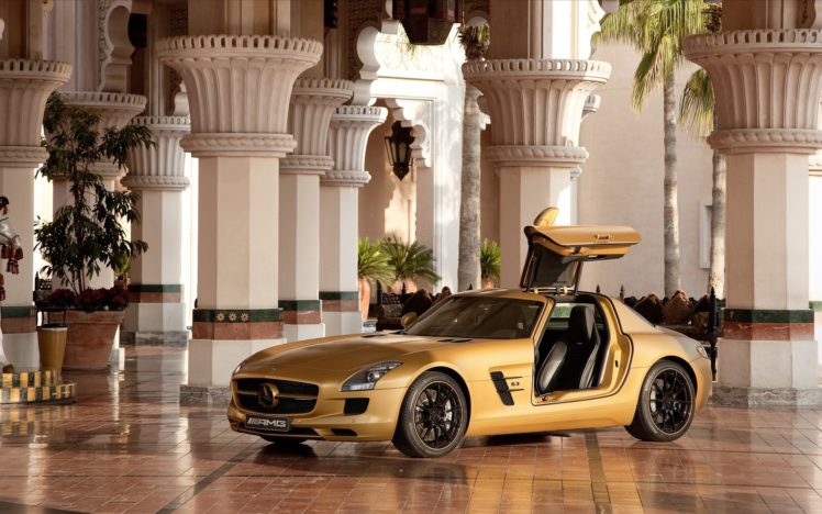 2010, Mercedes, Benz, Sls, Amg, Desert, Gold, 4 1920×1200 HD Wallpaper Desktop Background